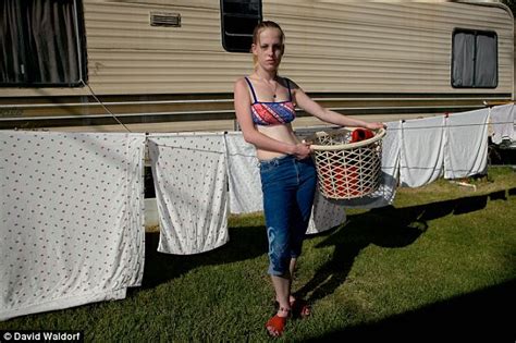 She likes being passed around the <b>trailer</b> park and fucked in all holes by dirty old men who spray cum all over her face. . Trailer trash nude